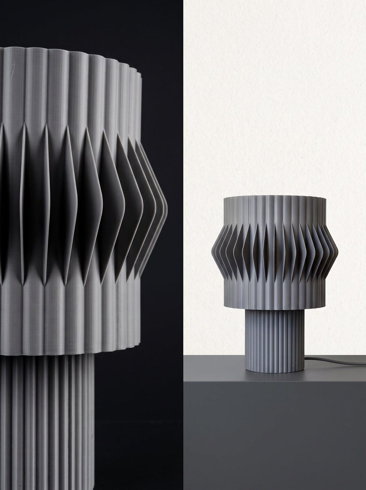 Lámpara de mesa Kyro color Gris, vista de producto 3 — Arvalla Studio Ecuador